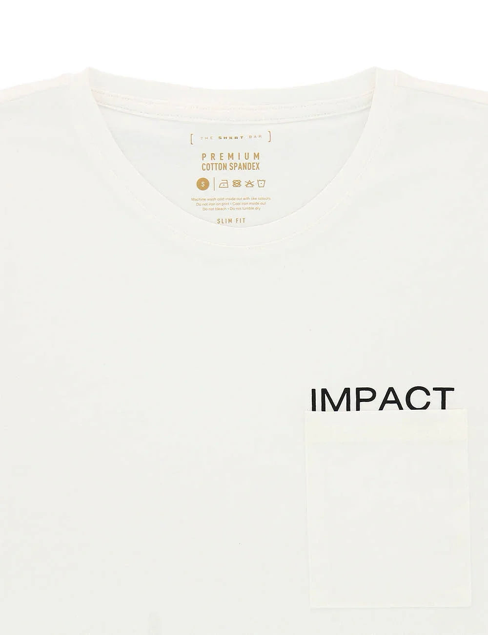 Premium Cotton Stretch Crew Neck With Pocket and IMPACT Print Slim Fit T-Shirt — The Shirt Bar