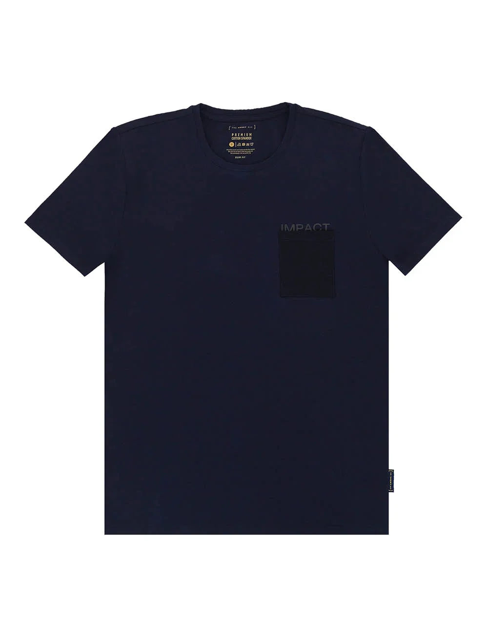 Premium Cotton Stretch Crew Neck With Pocket and IMPACT Print Slim Fit T-Shirt — The Shirt Bar