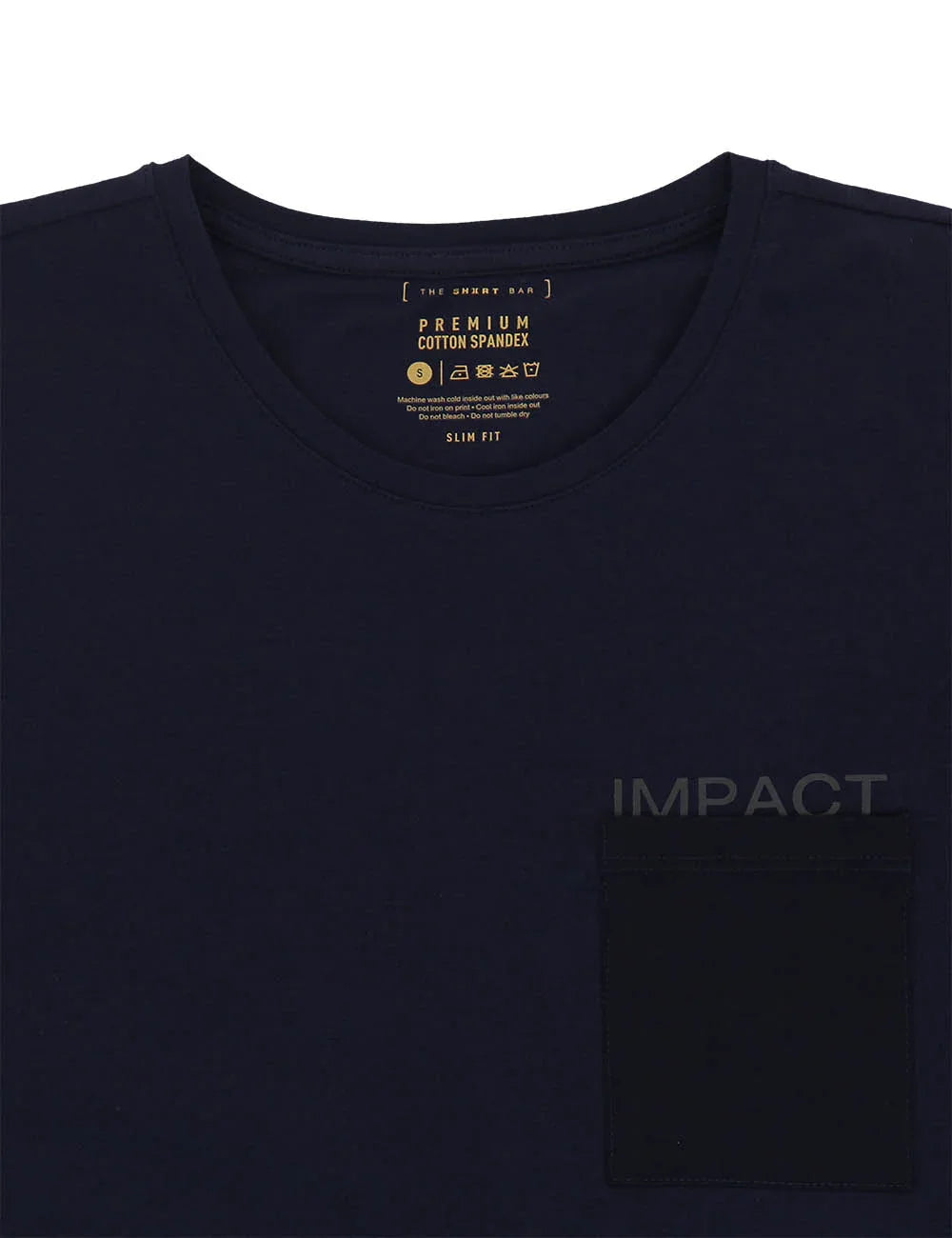 Premium Cotton Stretch Crew Neck With Pocket and IMPACT Print Slim Fit T-Shirt — The Shirt Bar