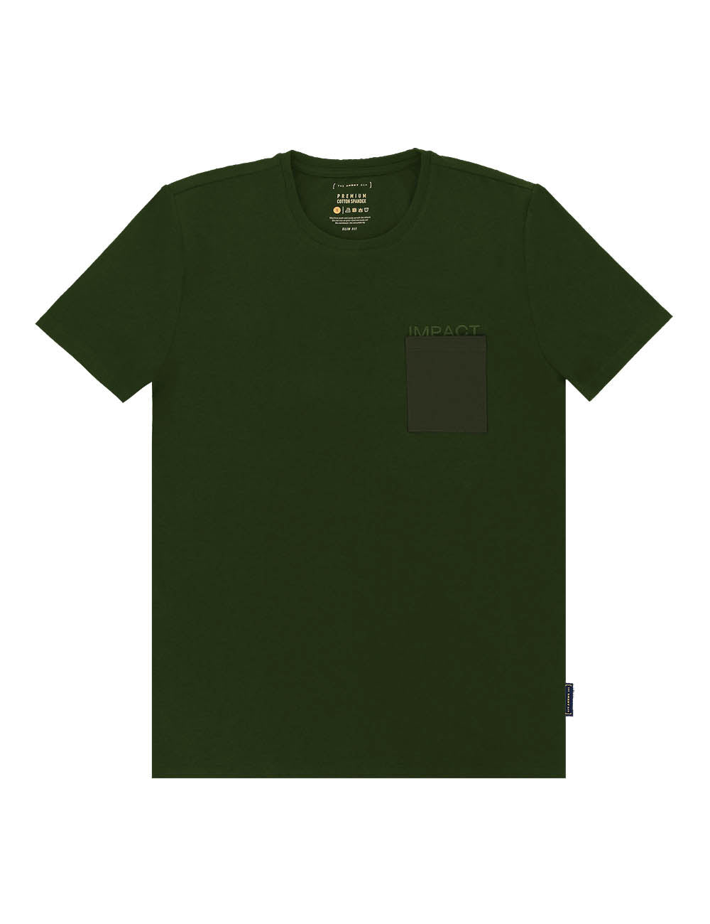Premium Cotton Stretch Crew Neck With Pocket and IMPACT Print Slim Fit T-Shirt