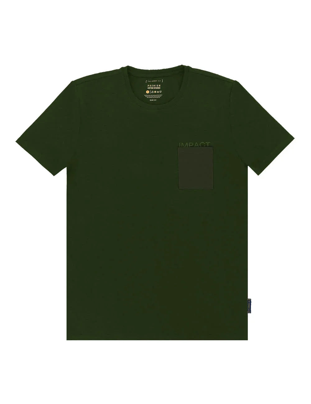 Premium Cotton Stretch Crew Neck With Pocket and IMPACT Print Slim Fit T-Shirt — The Shirt Bar