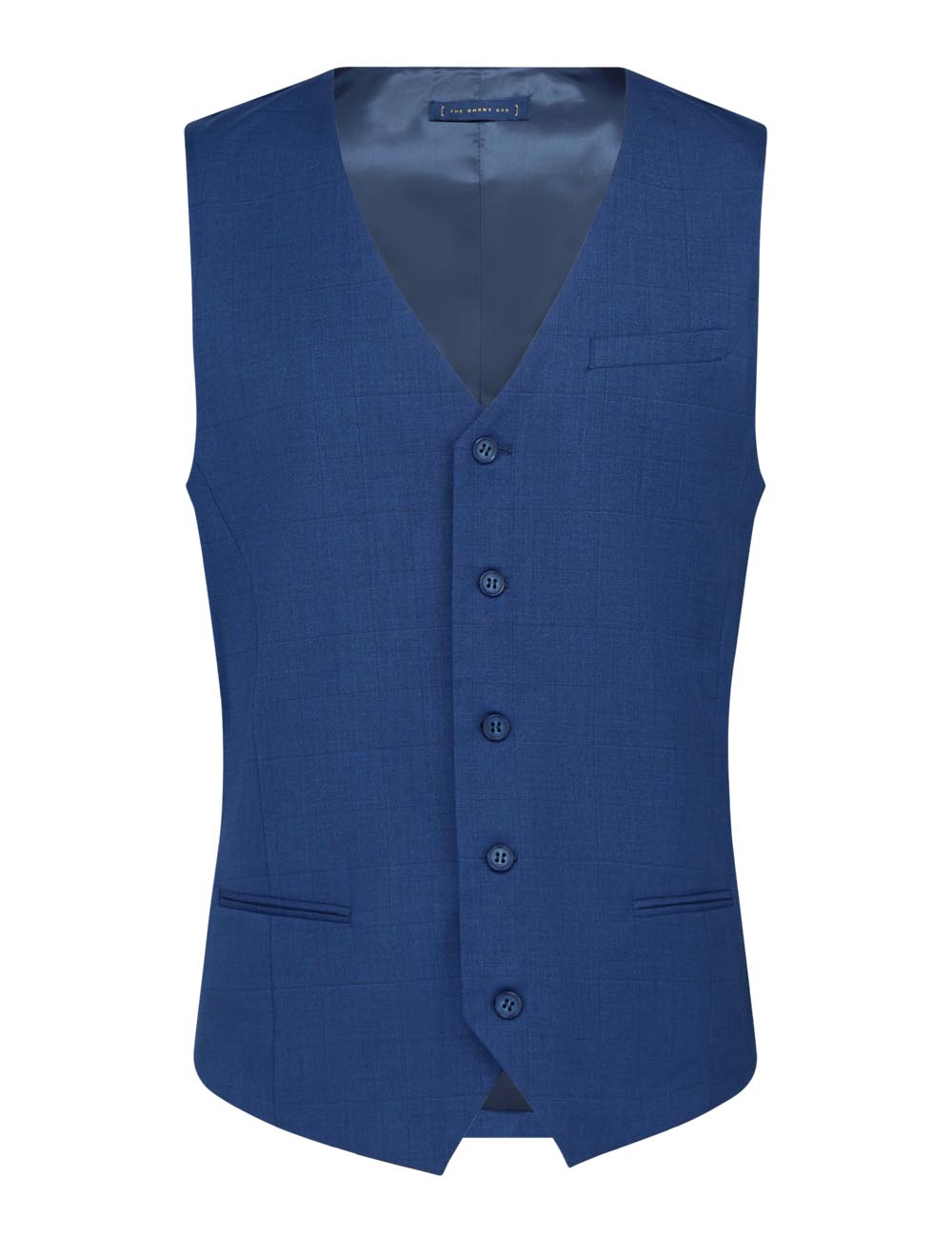 Blue Checks Tailored Fit Single Breasted Vest