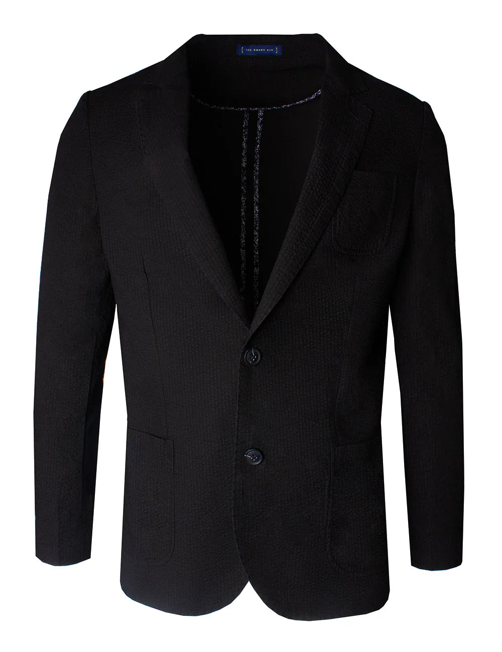 Black Seersucker Tailored Fit Single Breasted Blazer — The Shirt Bar