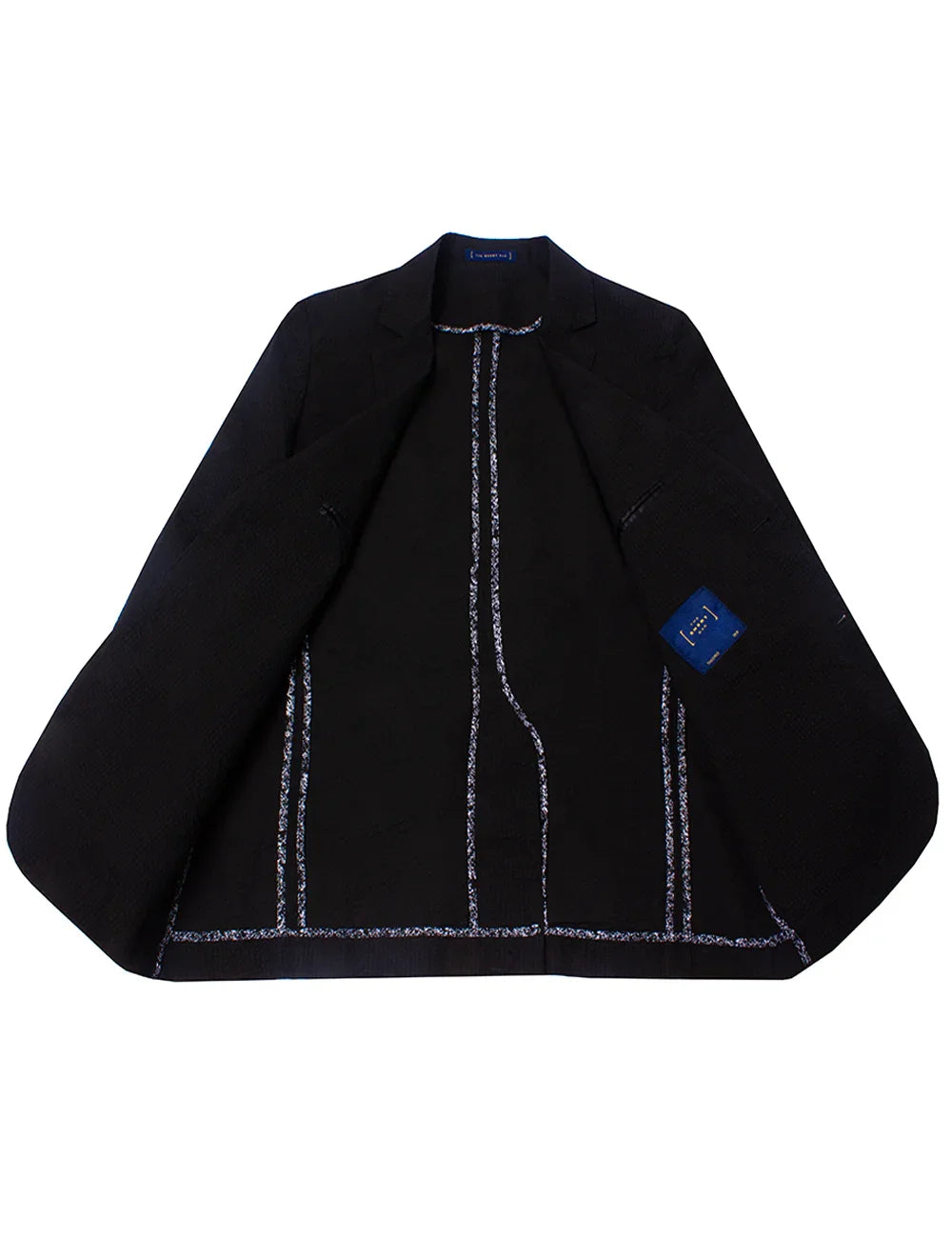 Black Seersucker Tailored Fit Single Breasted Blazer — The Shirt Bar