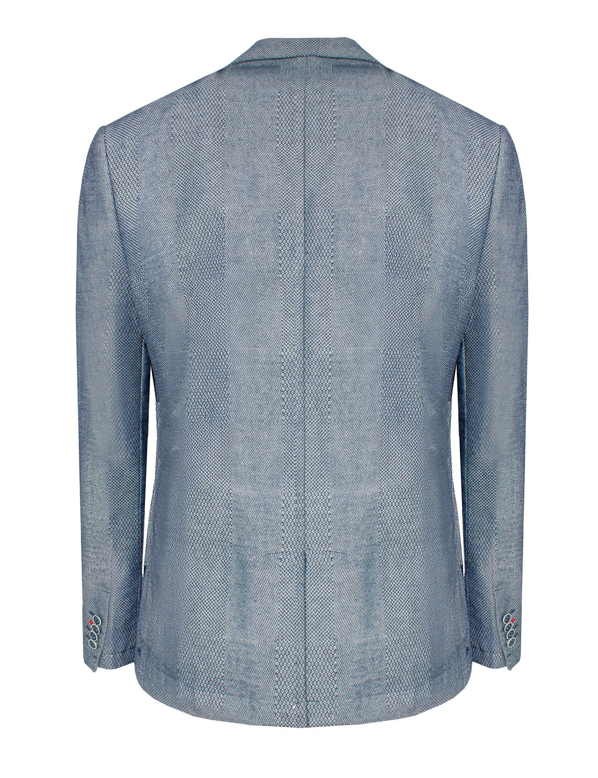 Denim Blue Pattern Single Breasted Blazer
