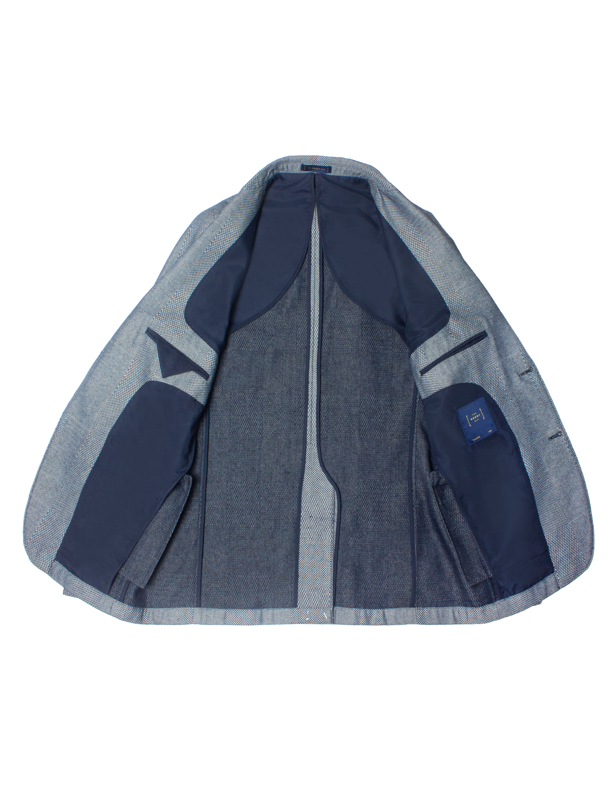 Denim Blue Pattern Single Breasted Blazer