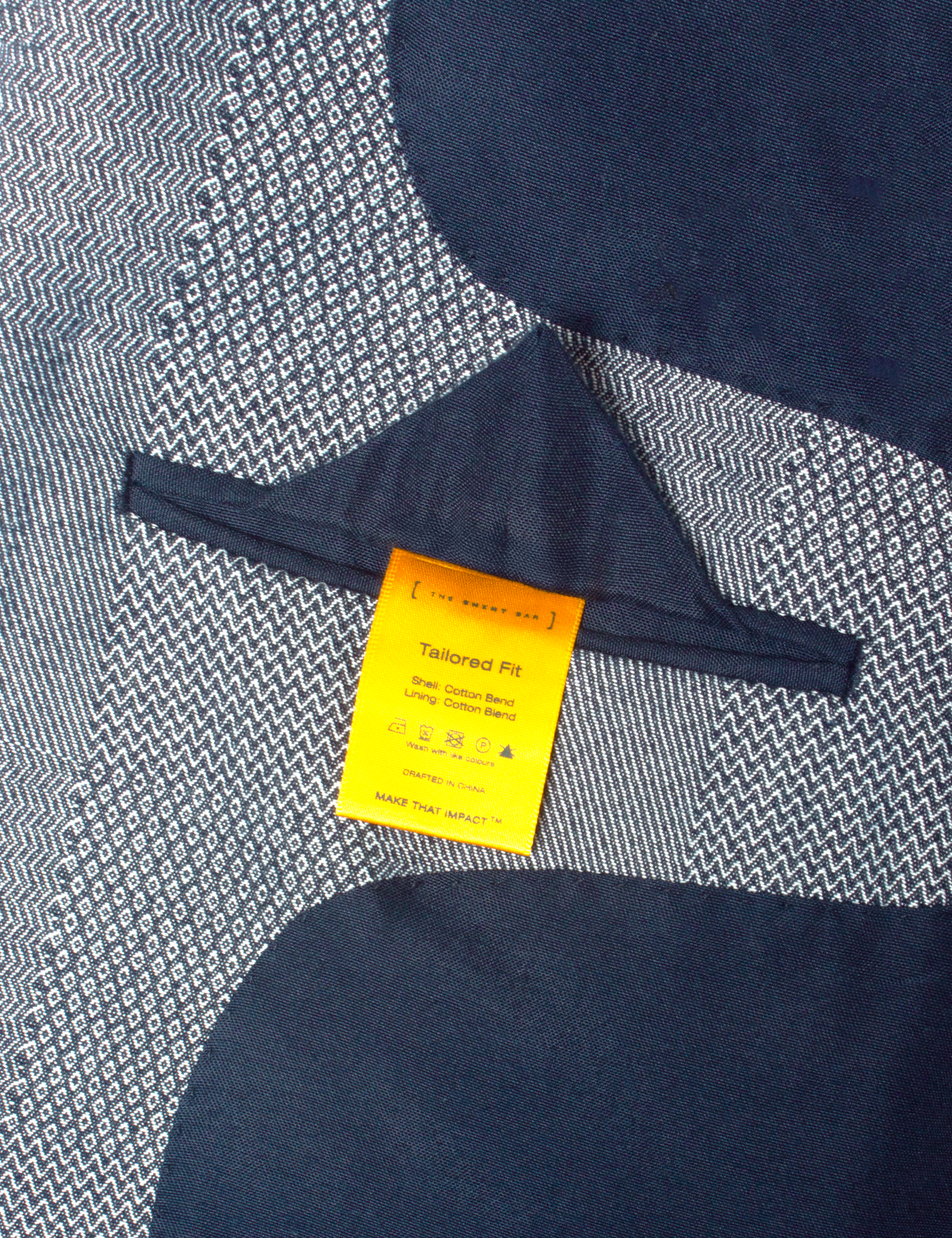 Denim Blue Pattern Single Breasted Blazer