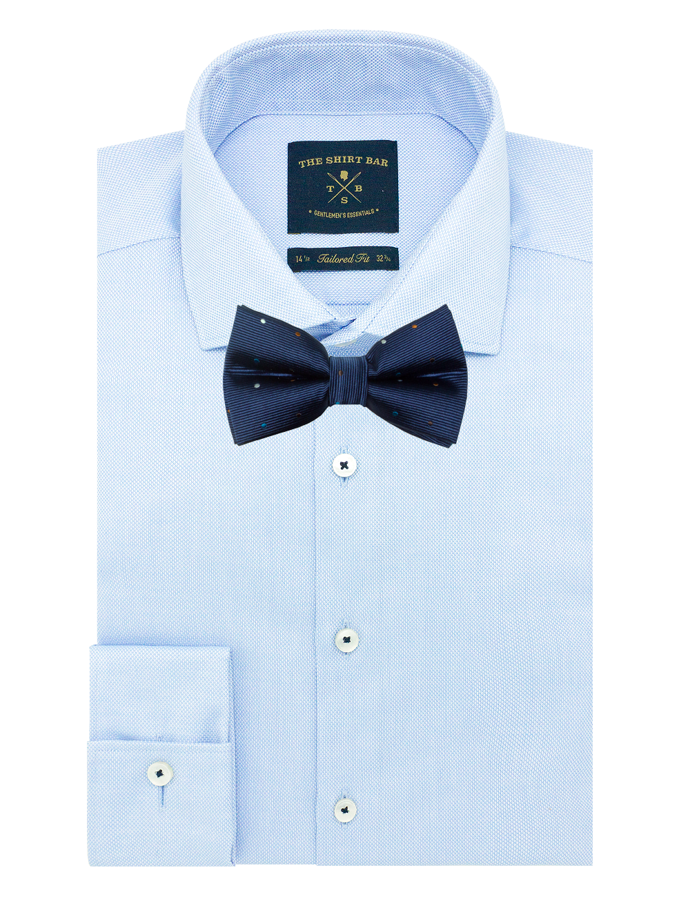 Navy Blue with Polka Dots Woven Bowtie