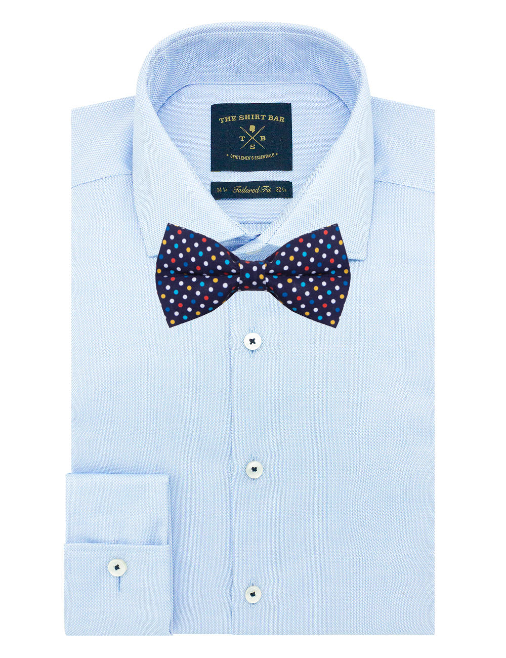 Multi Colour Polka Dot Navy Blue Print Woven Bowtie — The Shirt Bar