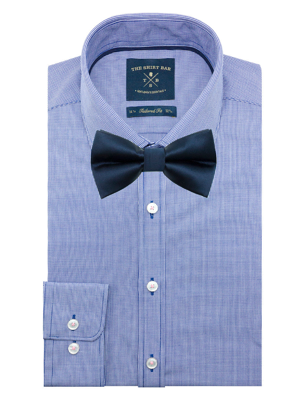Solid Navy Woven Bowtie