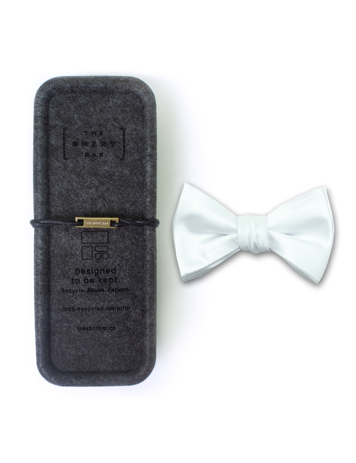 Solid White Woven Bowtie