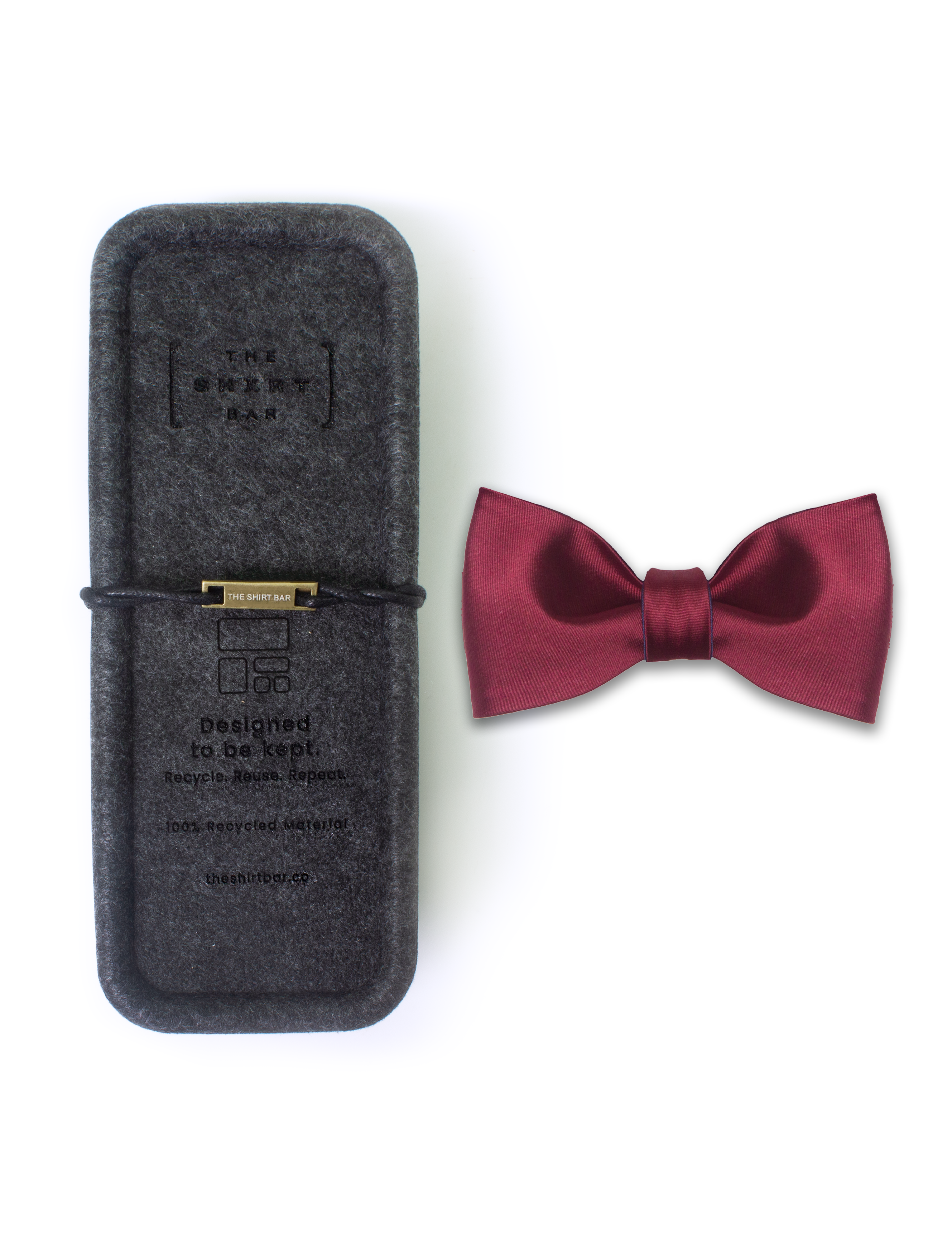 Solid Wine and Navy Blue Reversible Woven Self-Tie Bowtie — The Shirt Bar