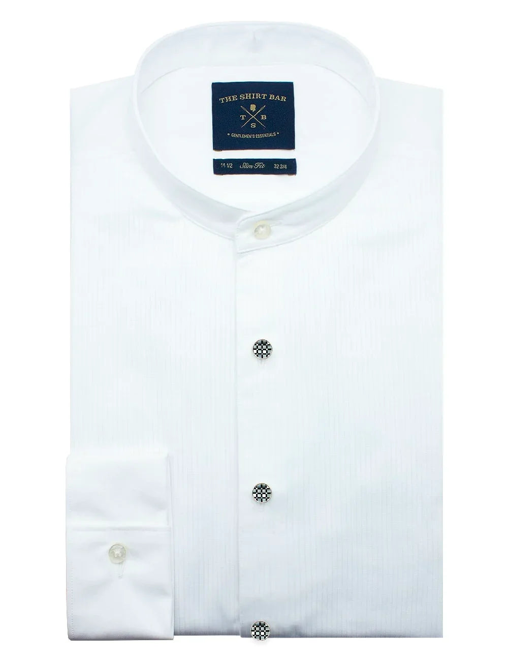White Pearl and Black Enamel Checks in Silver Tuxedo Studs Set — The Shirt Bar
