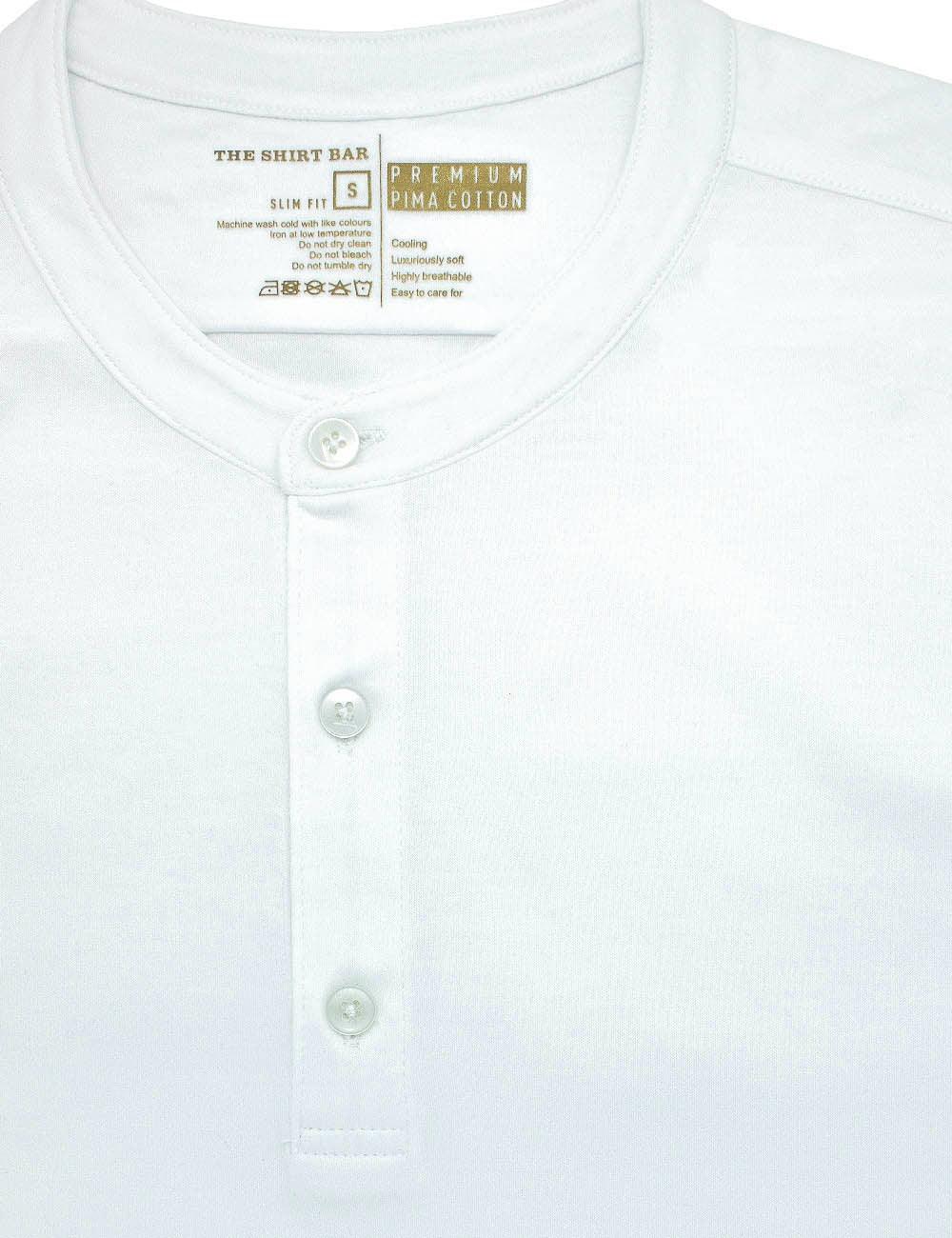 Pima Cotton Henley Long Sleeve Button Cuff T-shirt — The Shirt Bar