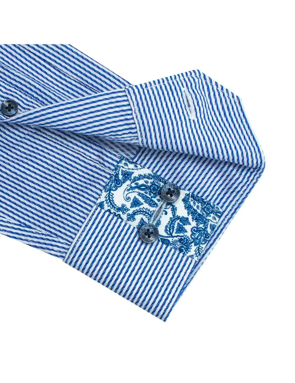 White and Blue Stripes Spill Resist Slim Fit Long Sleeve Shirt — The Shirt Bar