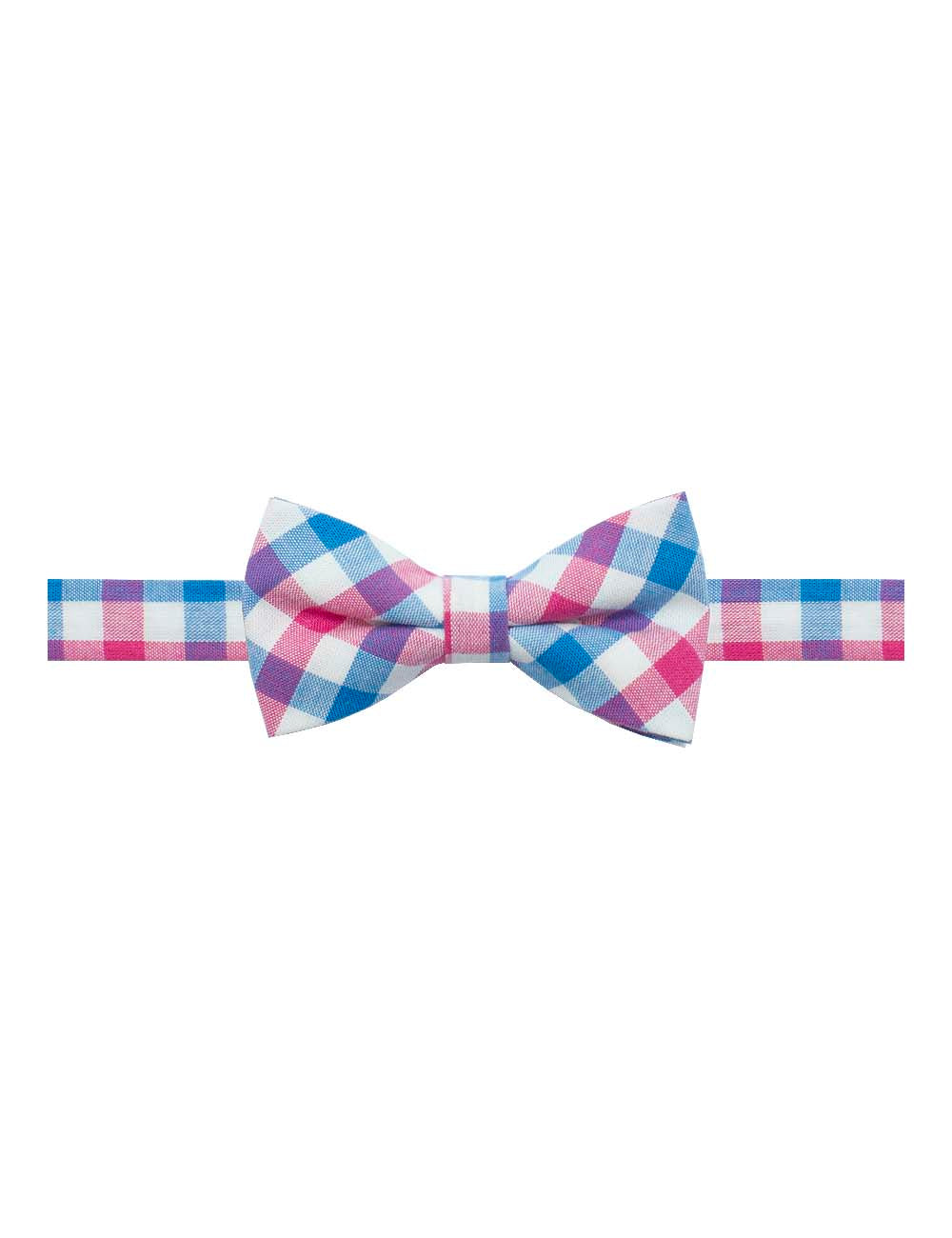 White/ Blue/ Pink Checks Woven Bowtie