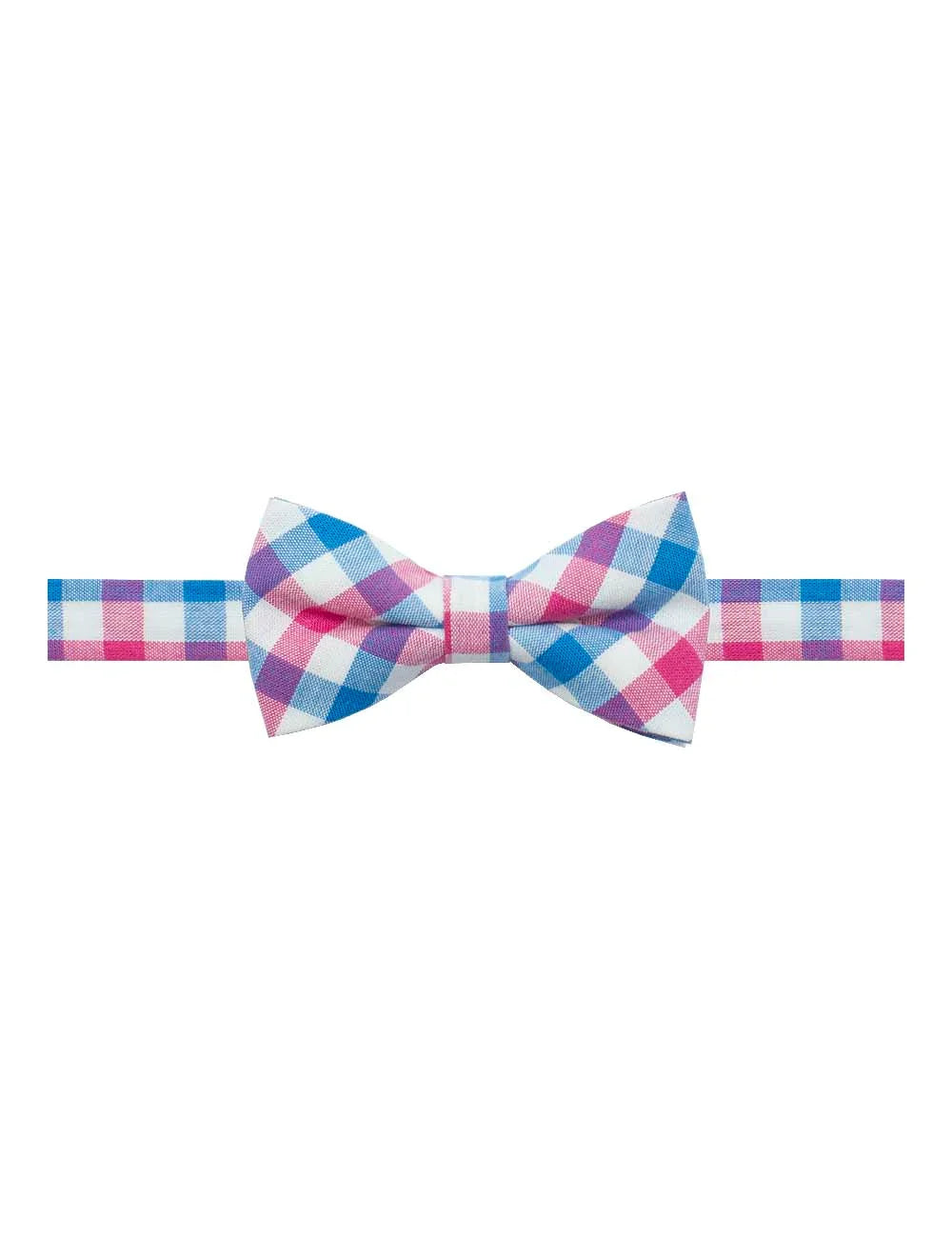 White/ Blue/ Pink Checks Woven Bowtie — The Shirt Bar