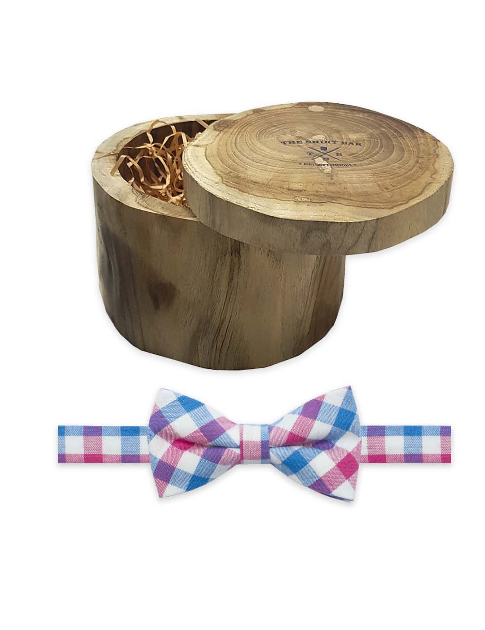 White/ Blue/ Pink Checks Woven Bowtie