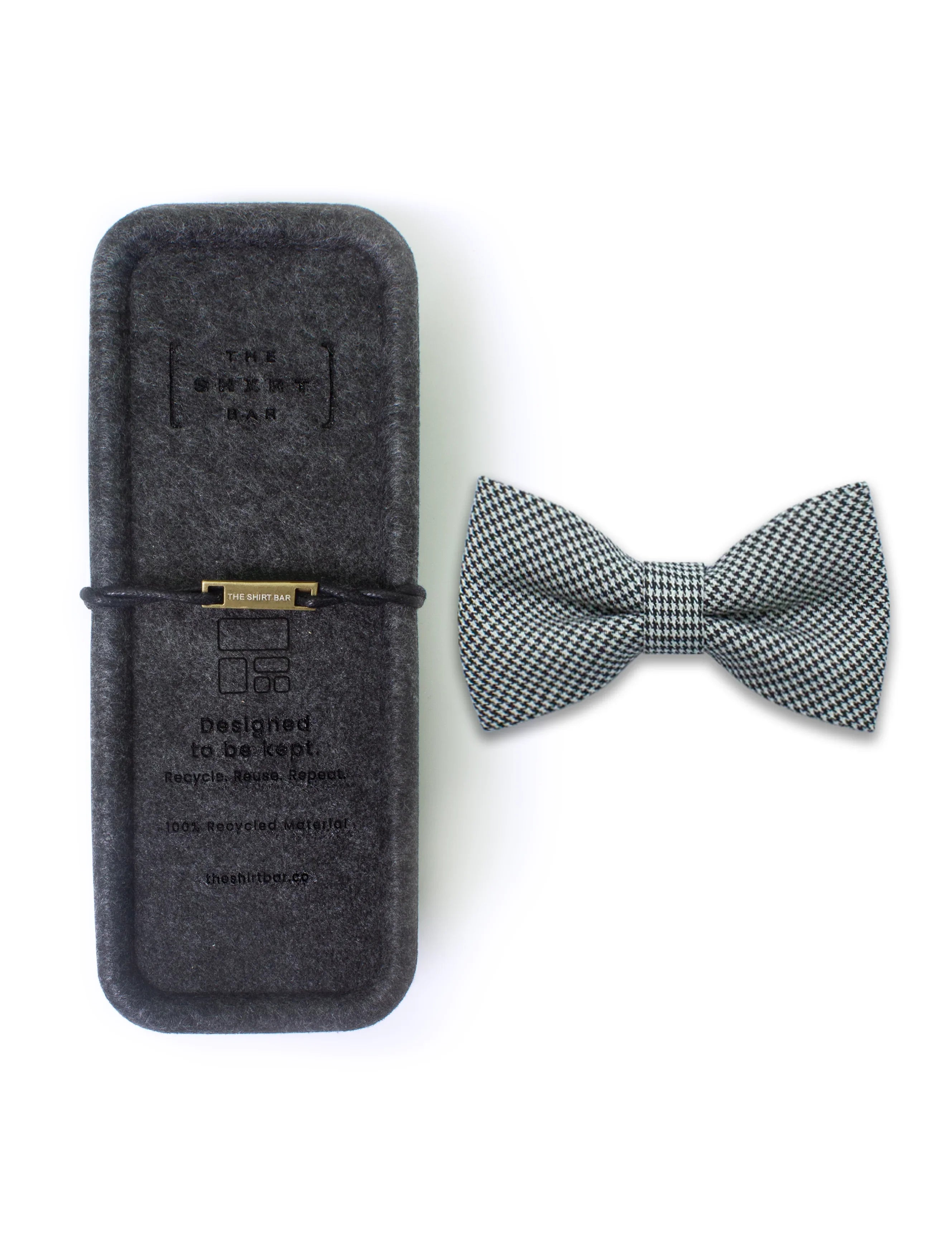 Black and White Houndstooth Woven Bowtie — The Shirt Bar