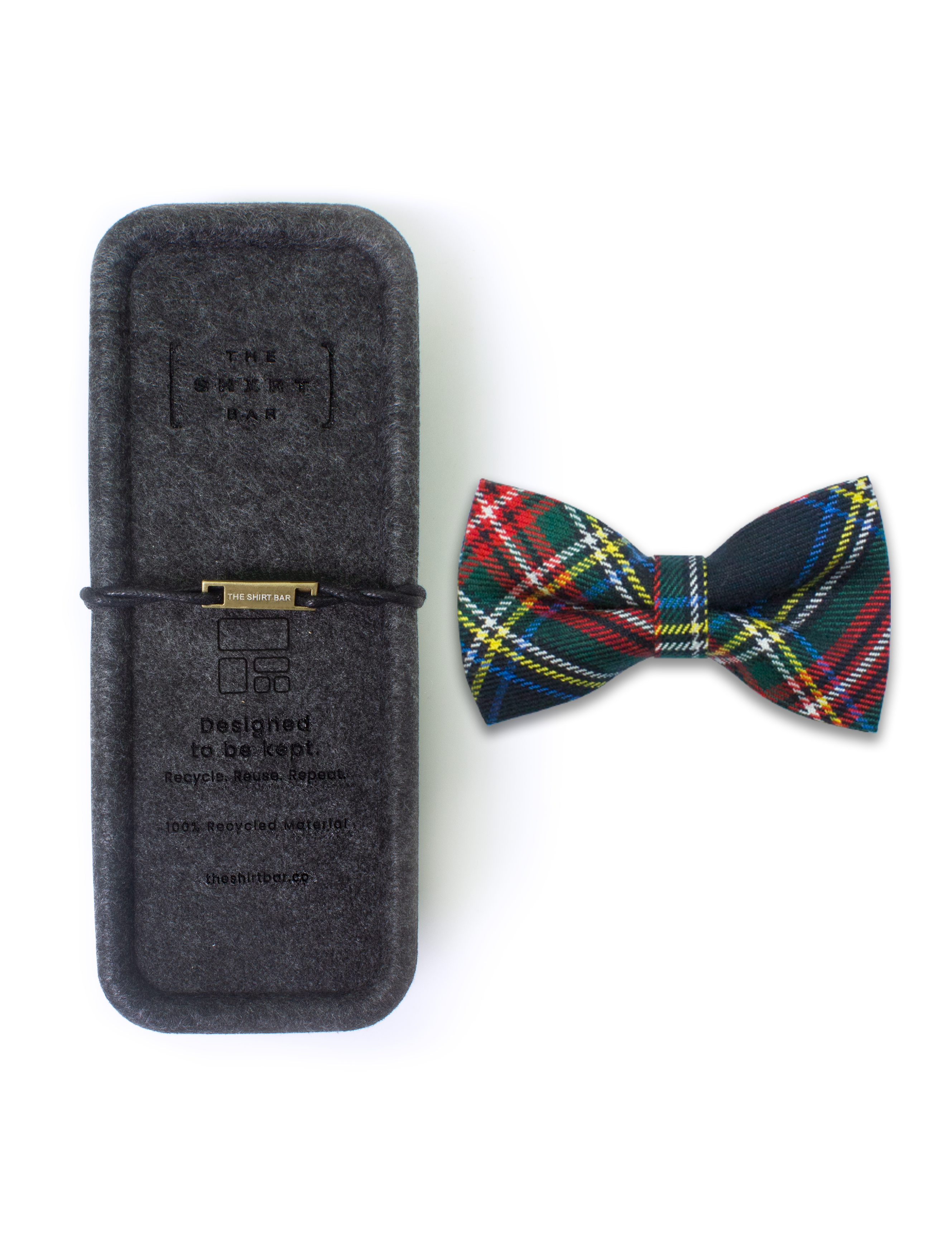 Navy Tartan Checks Woven Bowtie