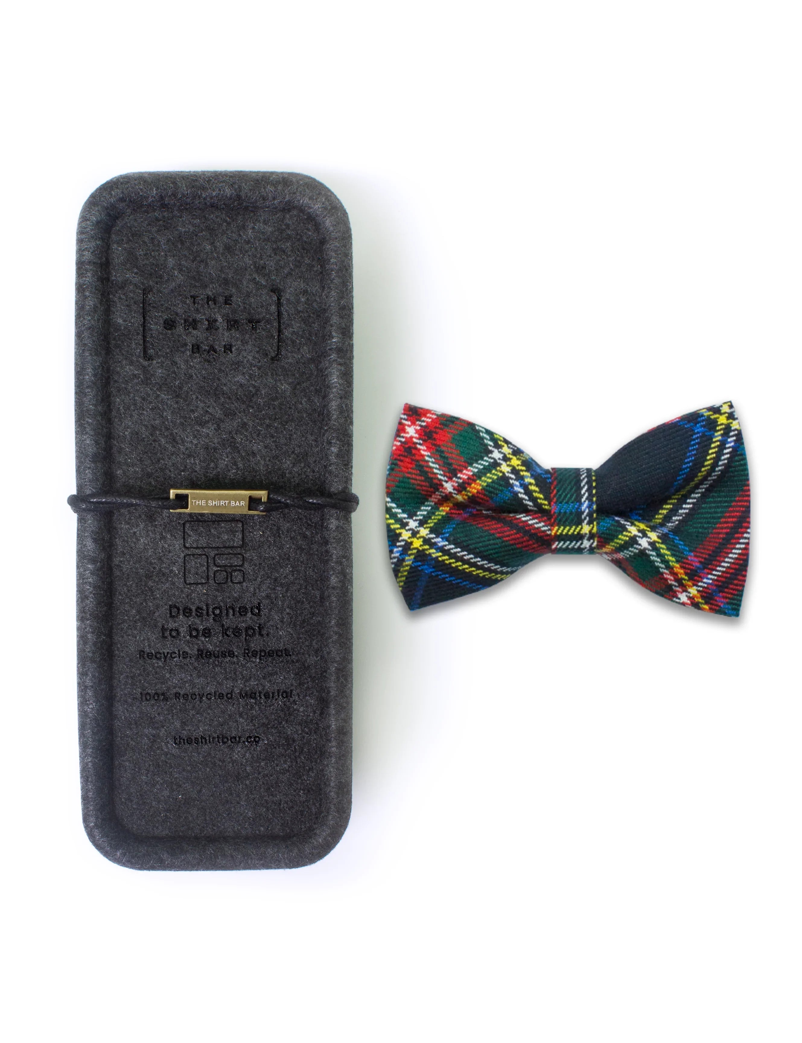 Navy Tartan Checks Woven Bowtie — The Shirt Bar