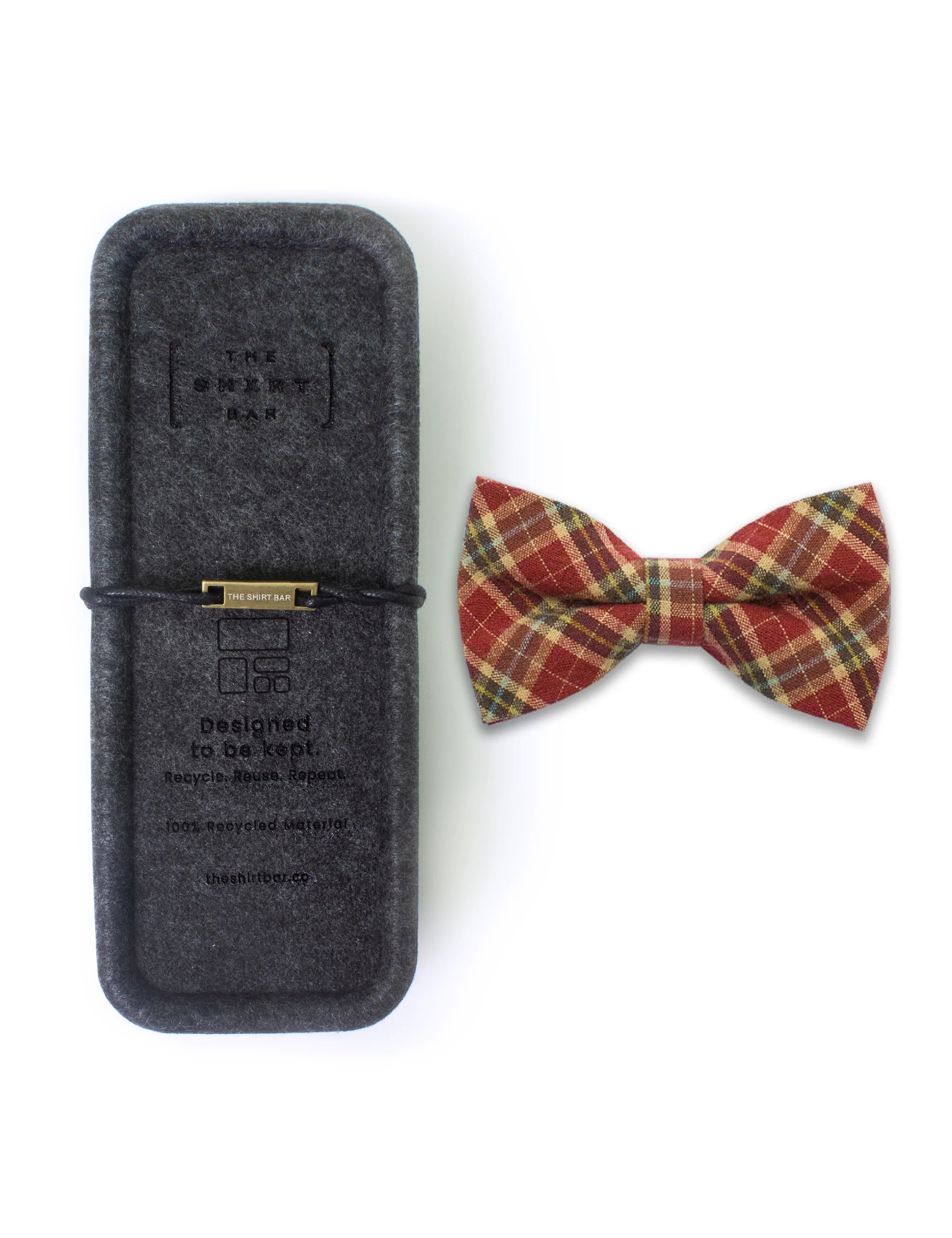 Red and Brown Checks Woven Bowtie — The Shirt Bar