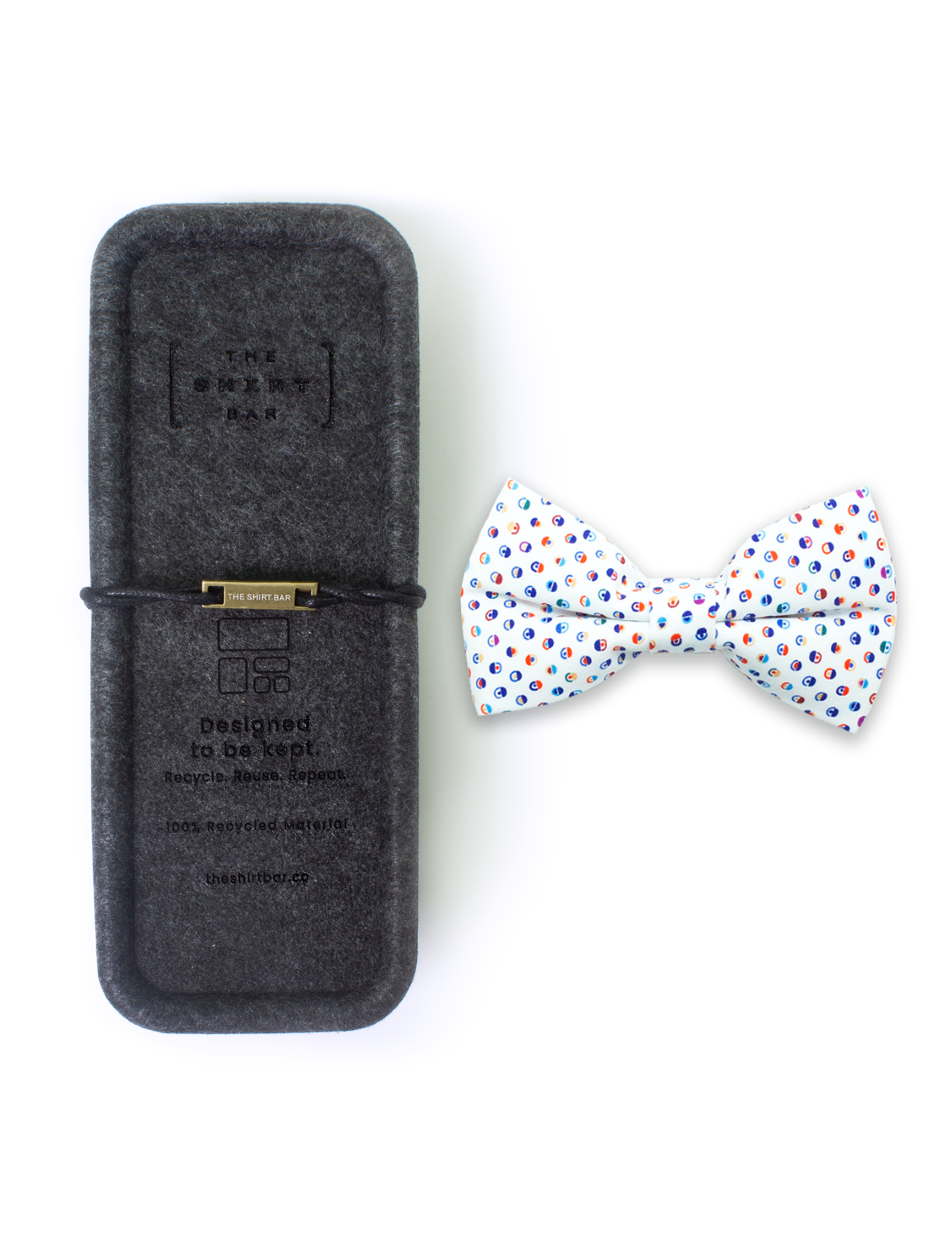 Rounded Print Woven Bowtie