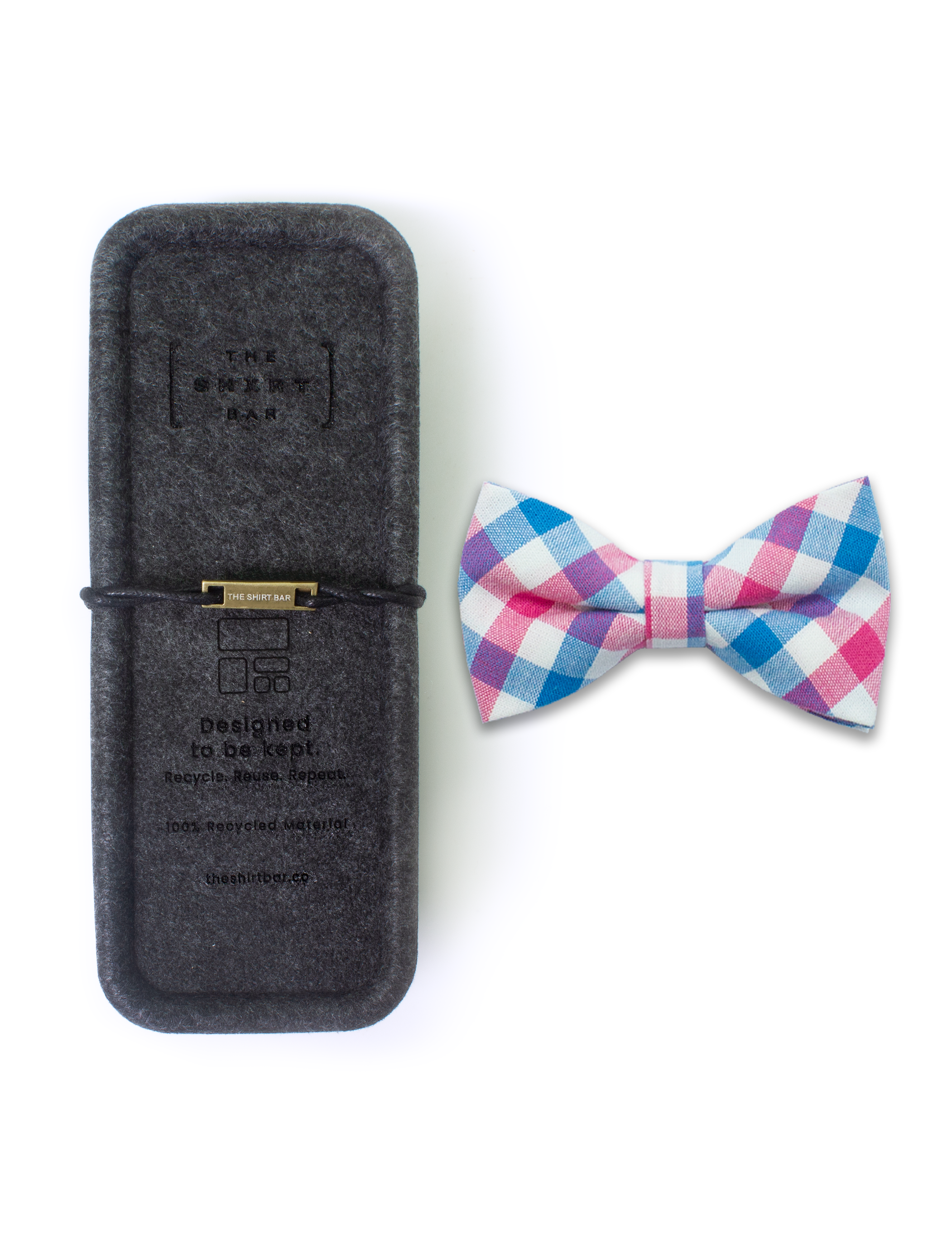White/ Blue/ Pink Checks Woven Bowtie