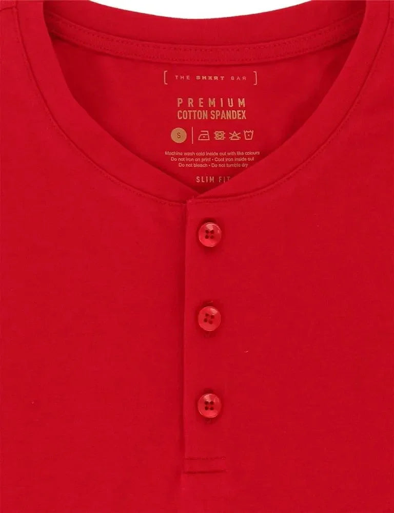 Premium Cotton Stretch Long Sleeve Henley T-Shirt — The Shirt Bar