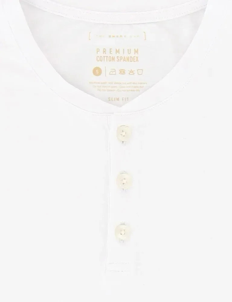 Premium Cotton Stretch Long Sleeve Henley T-Shirt — The Shirt Bar