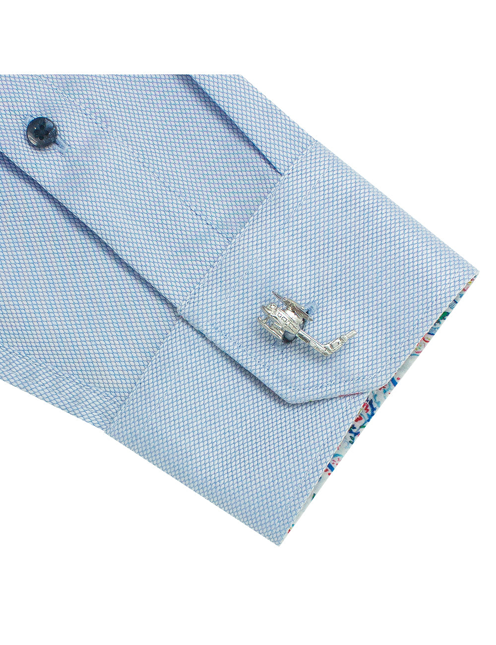 Silver Military Helicopter Cufflink