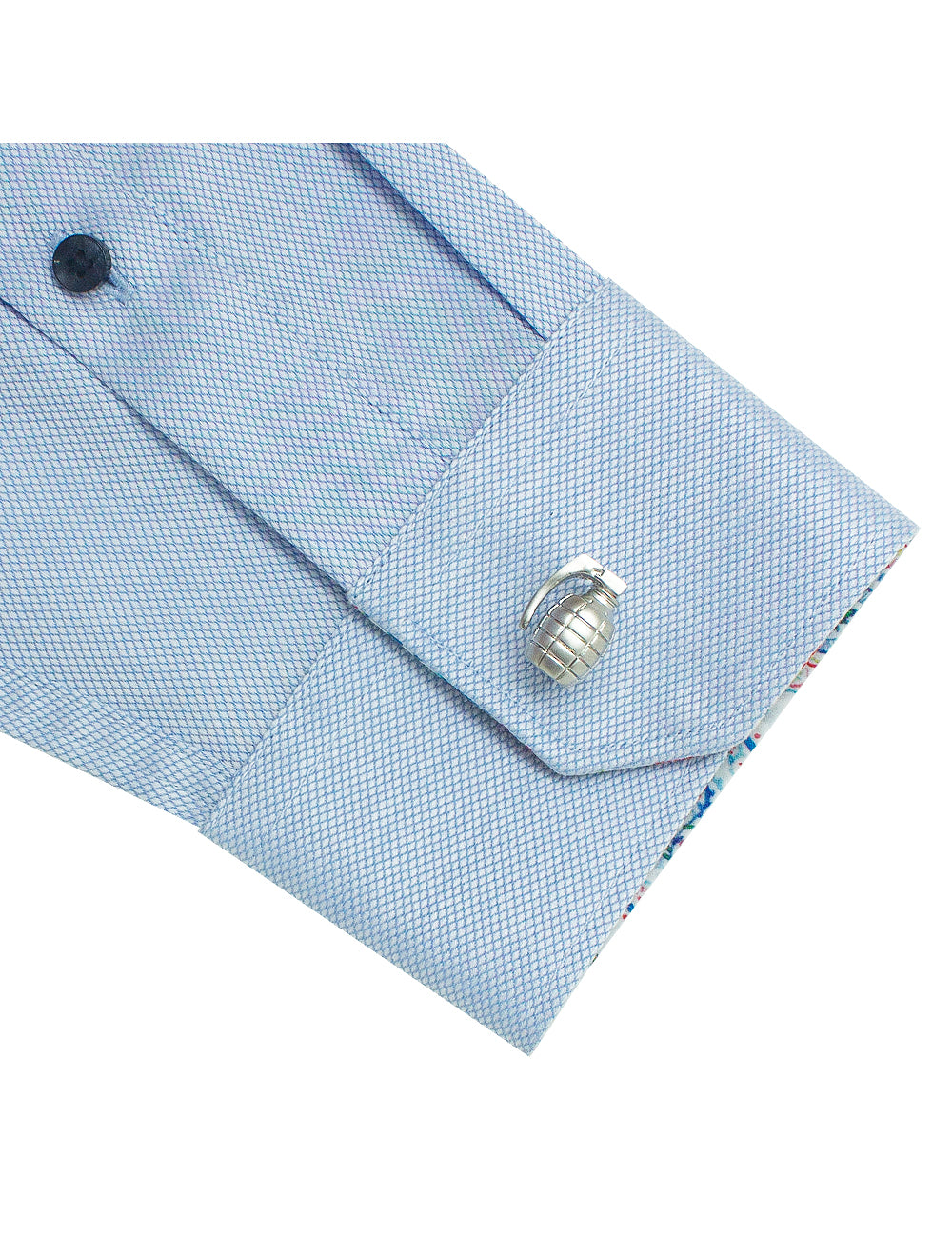 Silver Grenade Cufflink