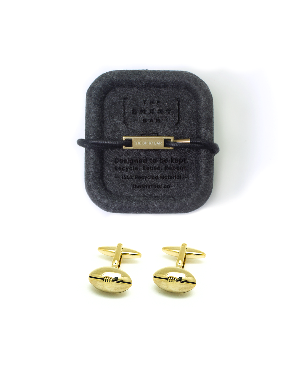 Gold Rugby Ball Cufflink