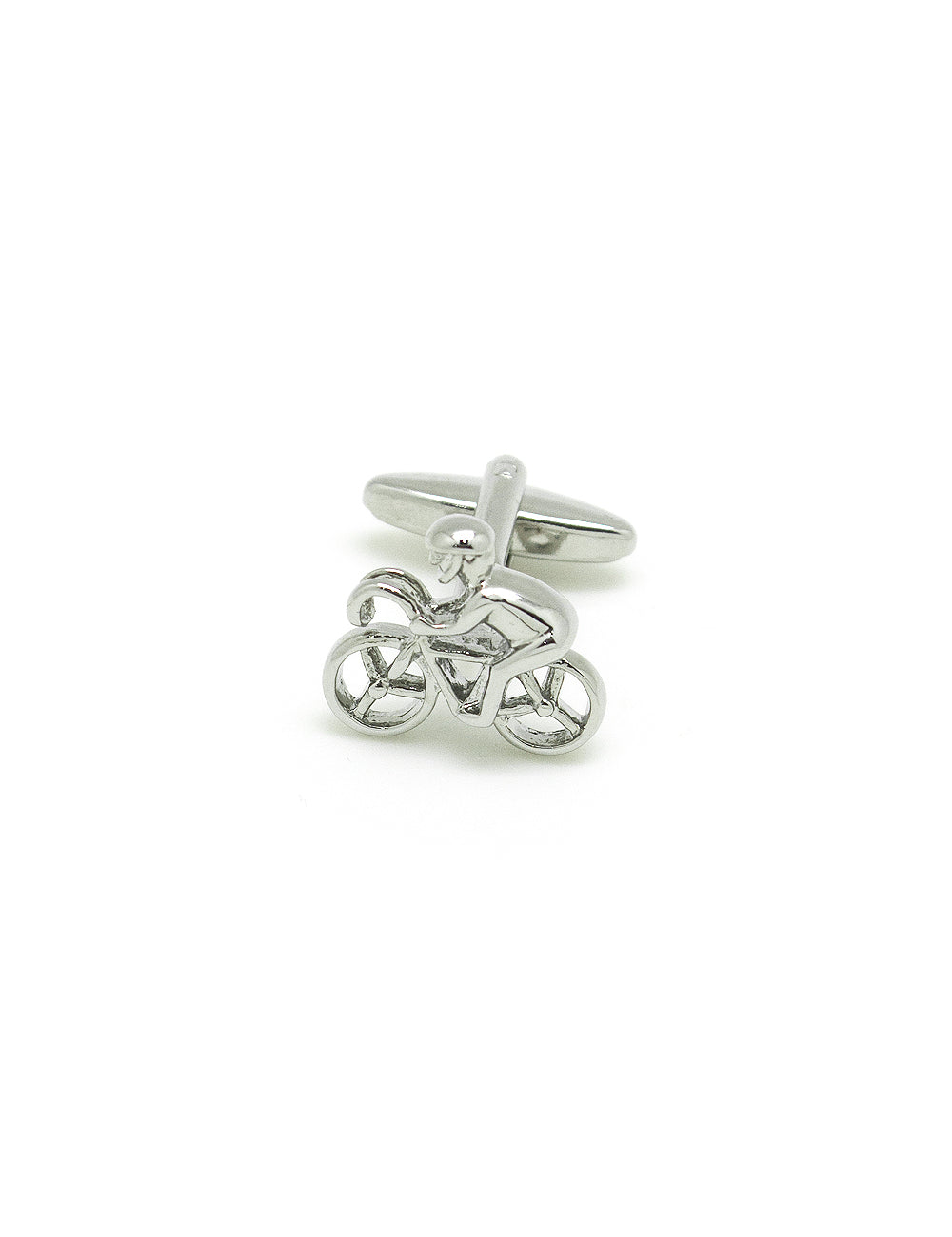 Silver Cyclist Cufflink