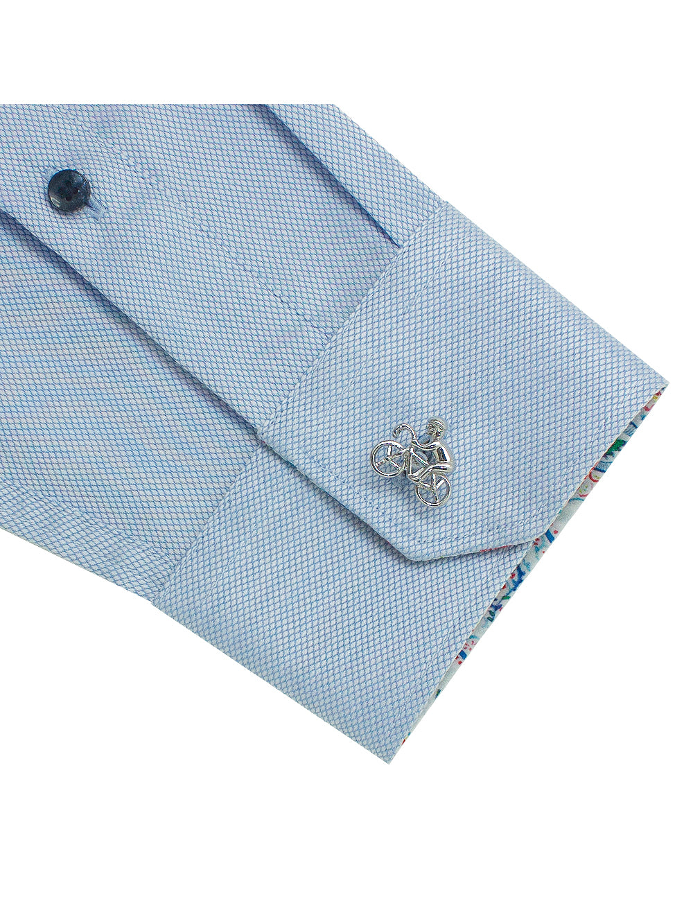 Silver Cyclist Cufflink