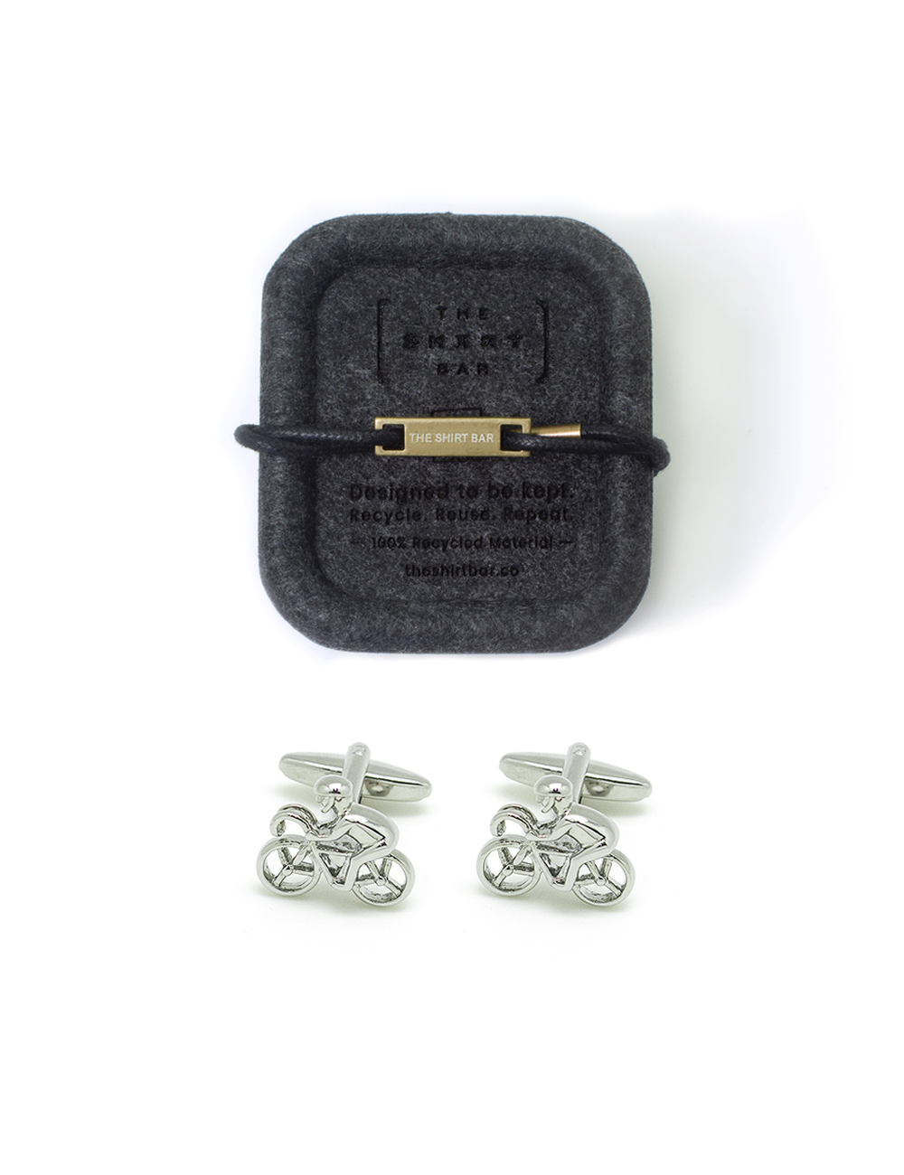 Silver Cyclist Cufflink