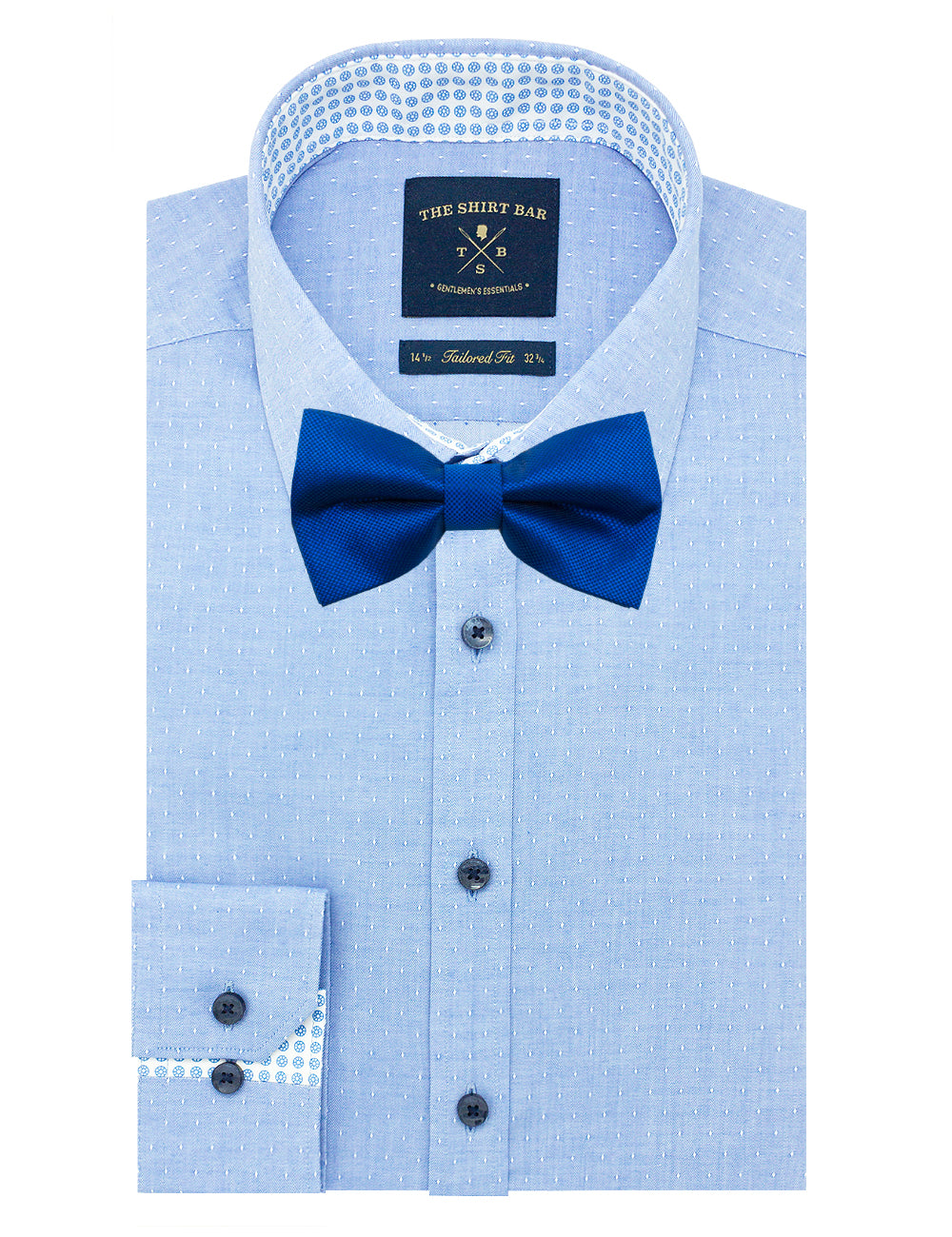 Blue Dobby Woven Bowtie