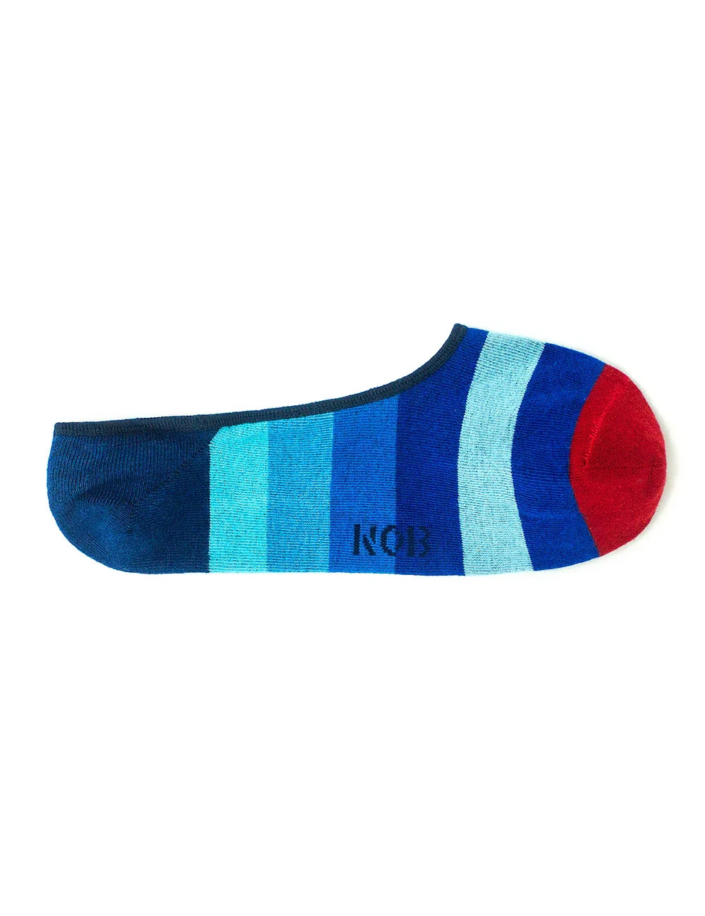 Blue Shades Stripes No Show Antimicrobial Socks