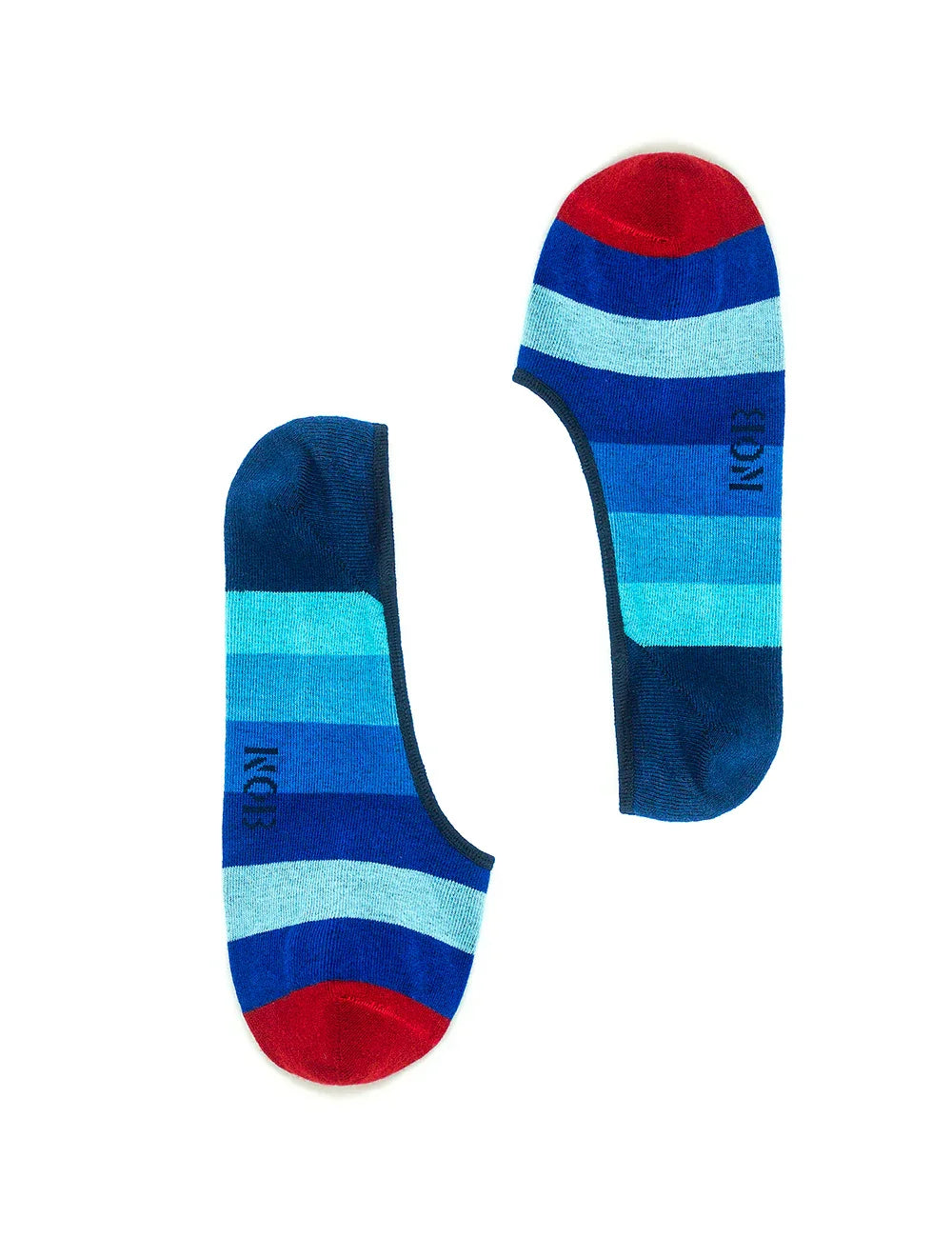 Blue Shades Stripes No Show Antimicrobial Socks