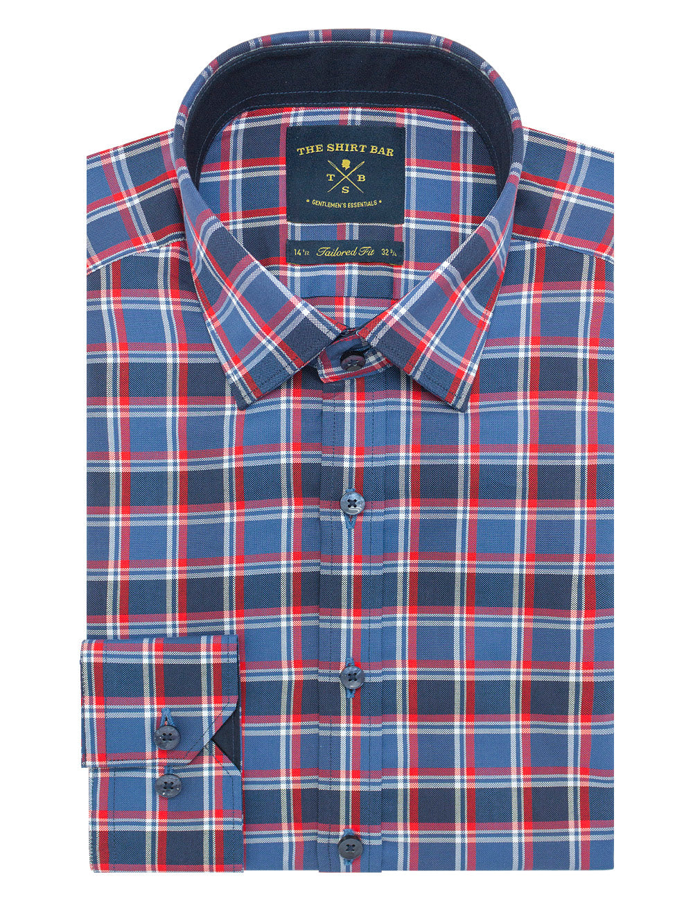 Blue and Red Checks Slim Fit Long Sleeve Shirt
