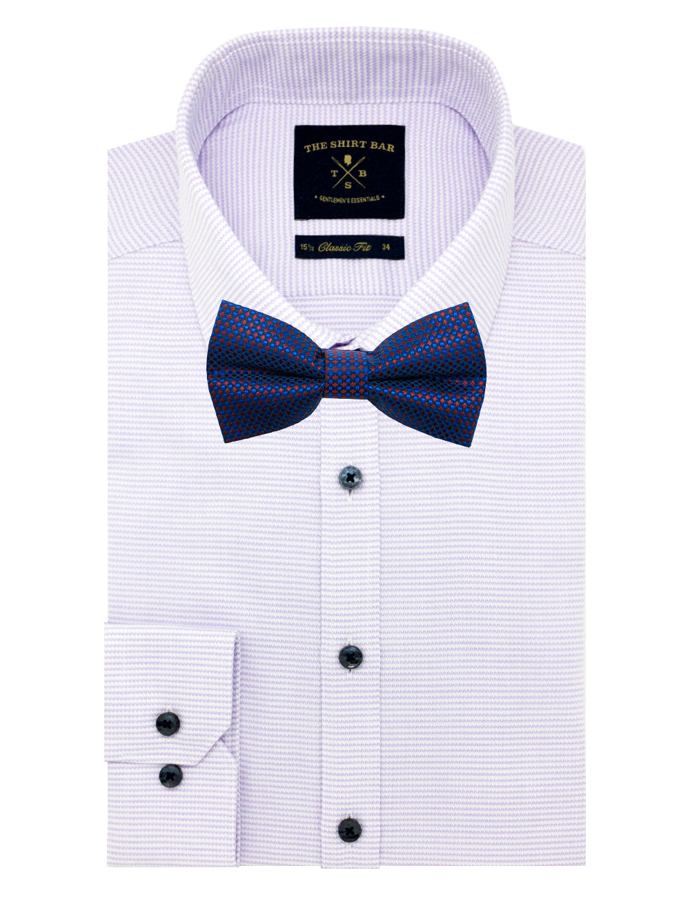 Blue and Red Checks Woven Bowtie