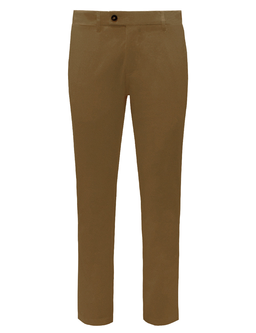 Bronze Brown Cotton Stretch Slim Fit Casual Pants