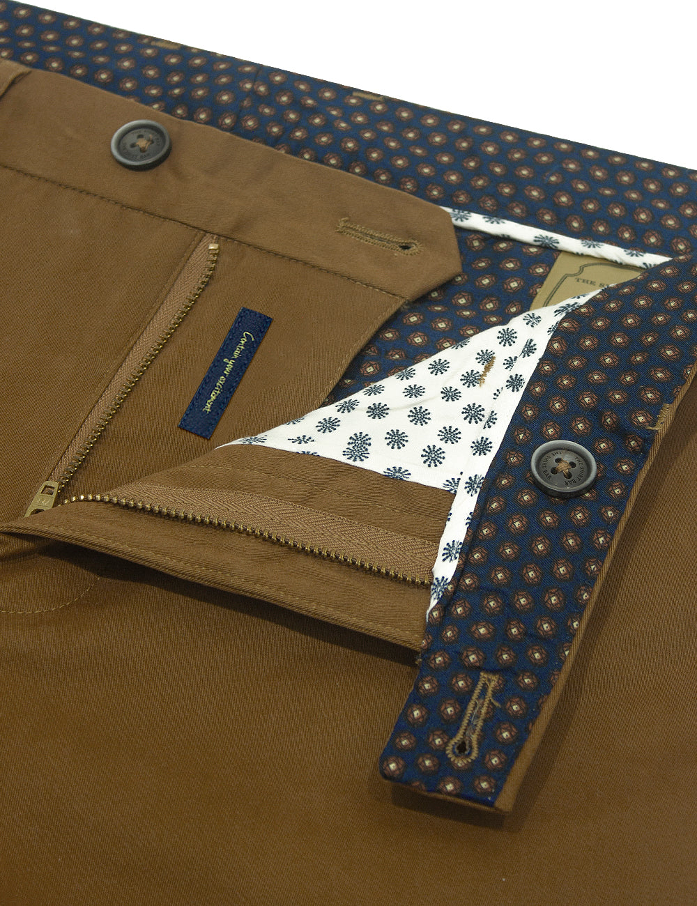 Bronze Brown Cotton Stretch Slim Fit Casual Pants