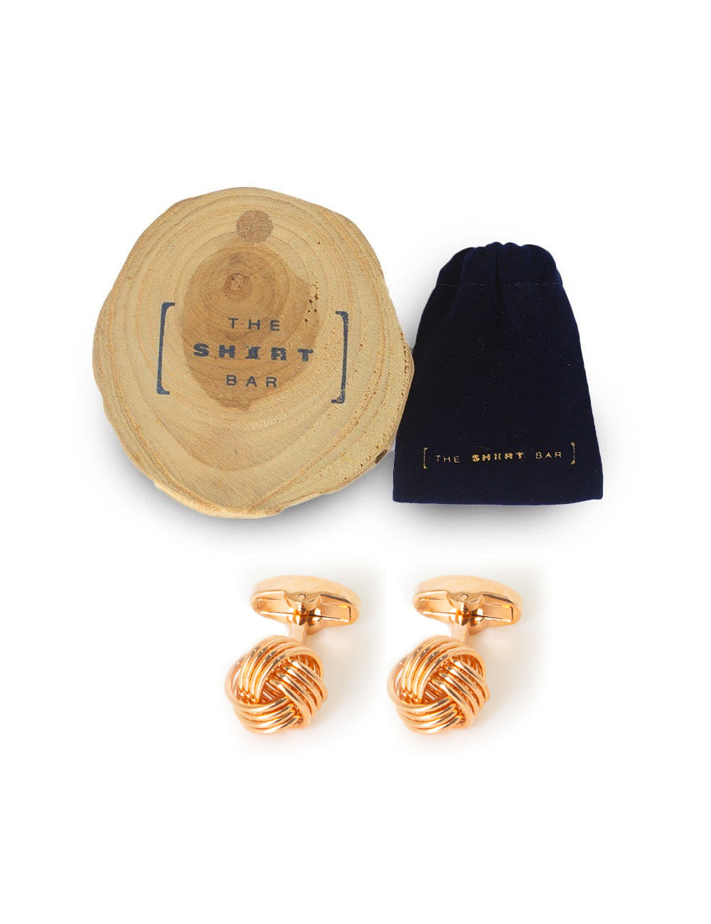 Classic Rose Gold 4 Stripes Knot Cufflink