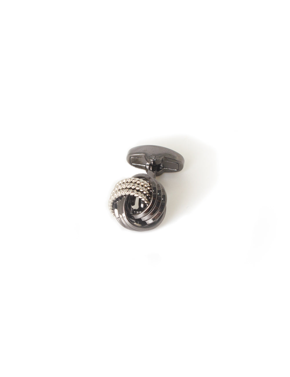 Classic Silver and Grey 3 Stripes Knot Cufflink