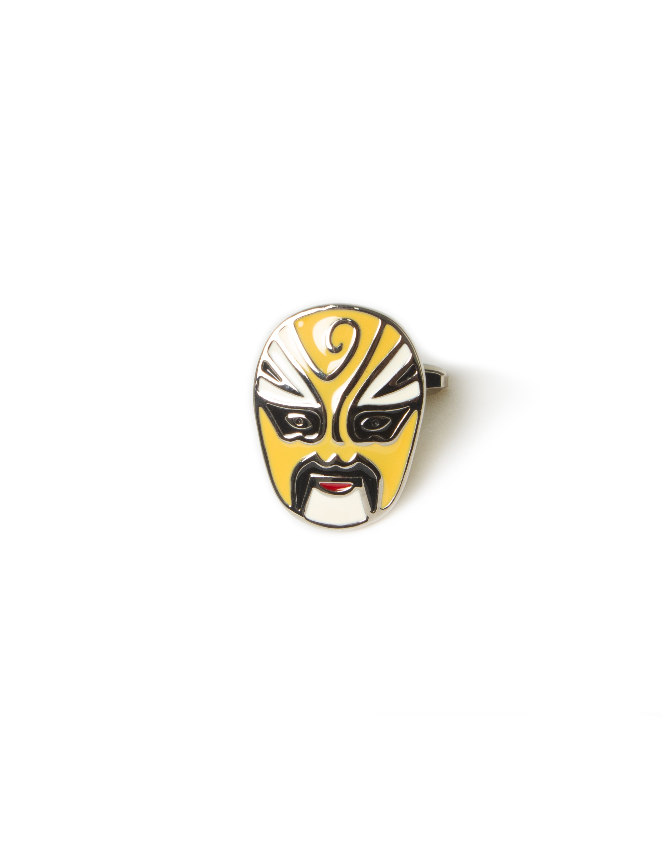 Yellow Chinese Opera Mask Cufflinks