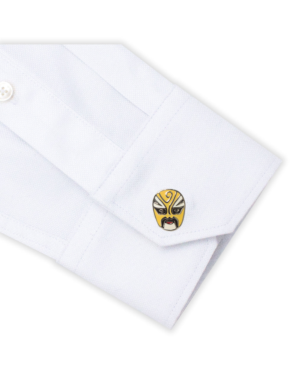Yellow Chinese Opera Mask Cufflinks