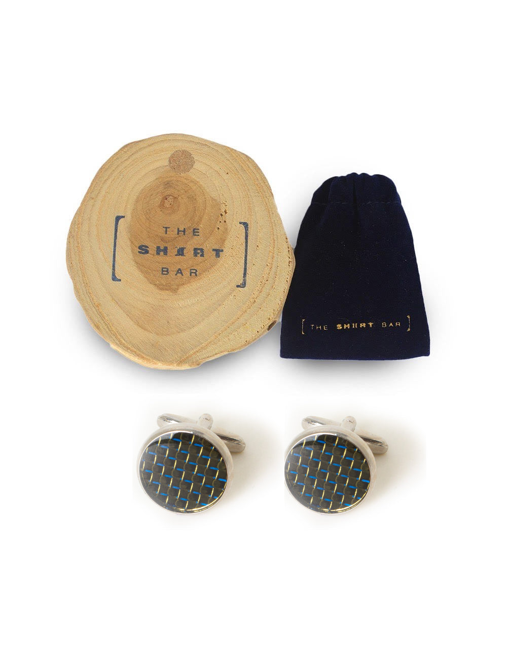 Black Carbon Fiber Round Enamel Cufflink