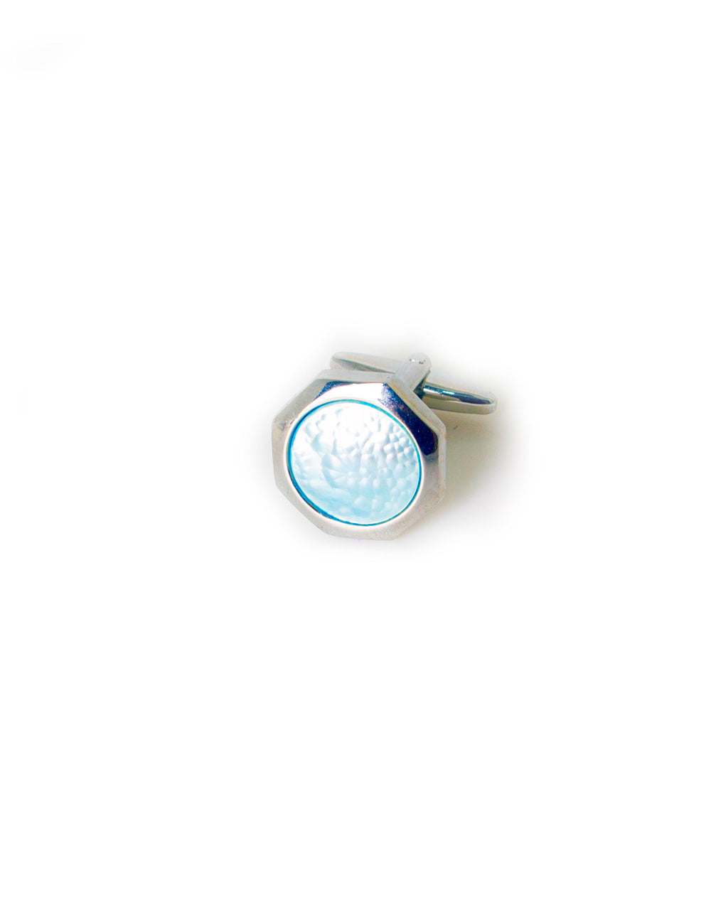 Round Blue Pearl Cufflink
