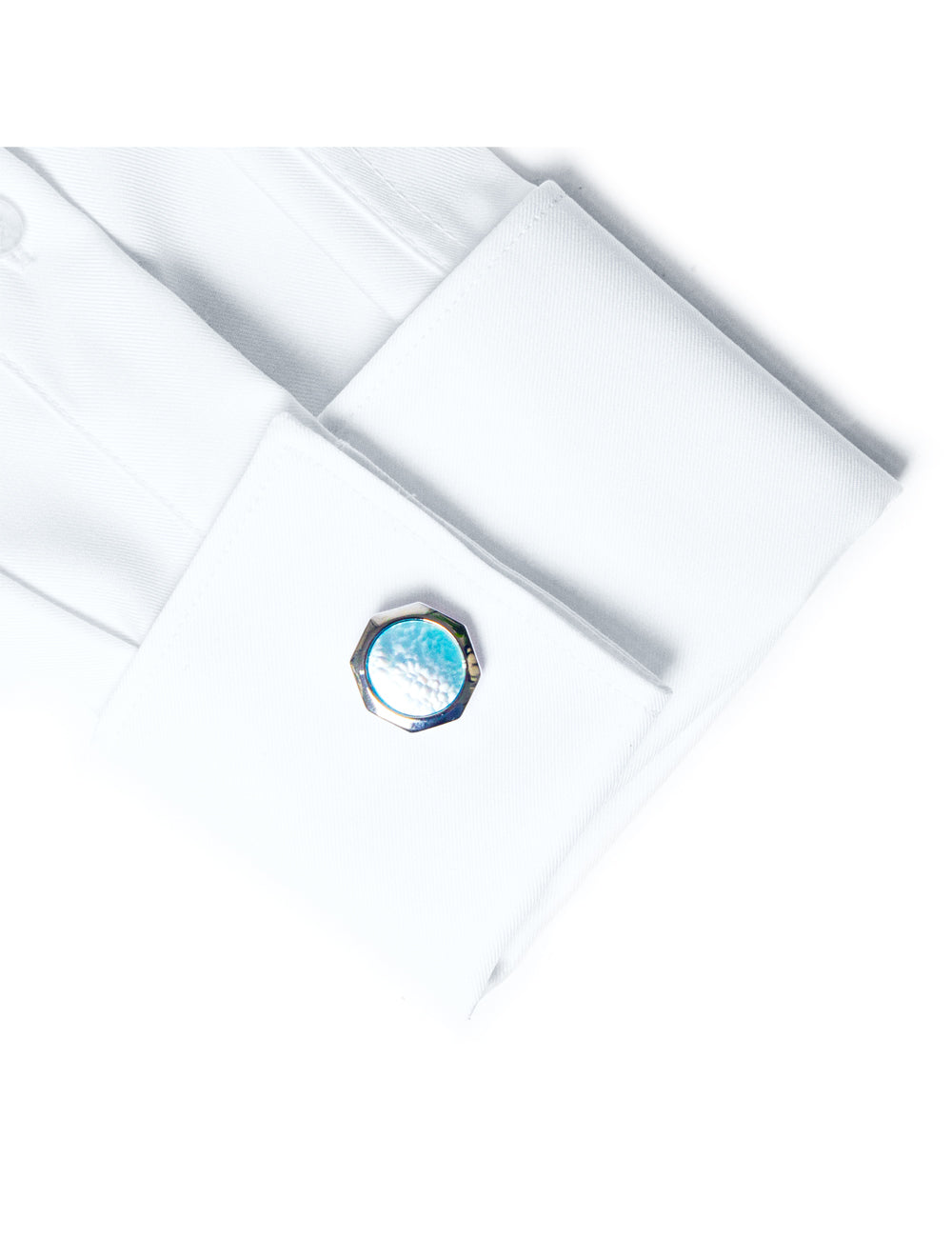 Round Blue Pearl Cufflink